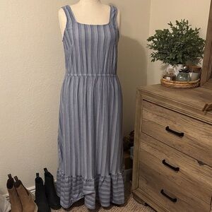 Lane Bryant Sleeveless Maxi Dress-Blue & White Stripes